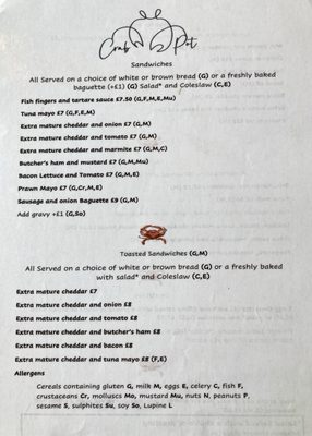 Menu photo 4 Crab Pot Cafe Cromer, NFK