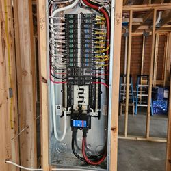 A new 200 amp panel was installed in one of our customers' new custom home build.