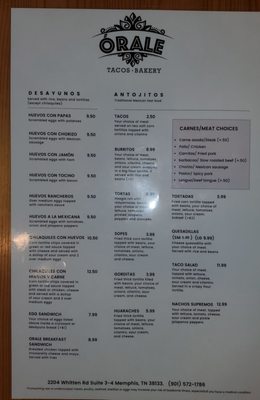 Menu photo 7 Orale Tacos • Bakery Memphis, TN Menu photo 7 Orale Tacos • Bakery Memphis, TN