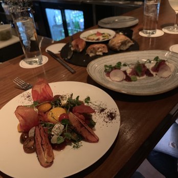 Doris Metropolitan - Tomato salad & tuna tartar - Steakhouses Near Me - Houston, Texas