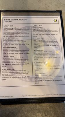 Menu photo 2 Thumb Knuckle Brewing Company Luxemburg, WI Menu photo 2 Thumb Knuckle Brewing Company Luxemburg, WI