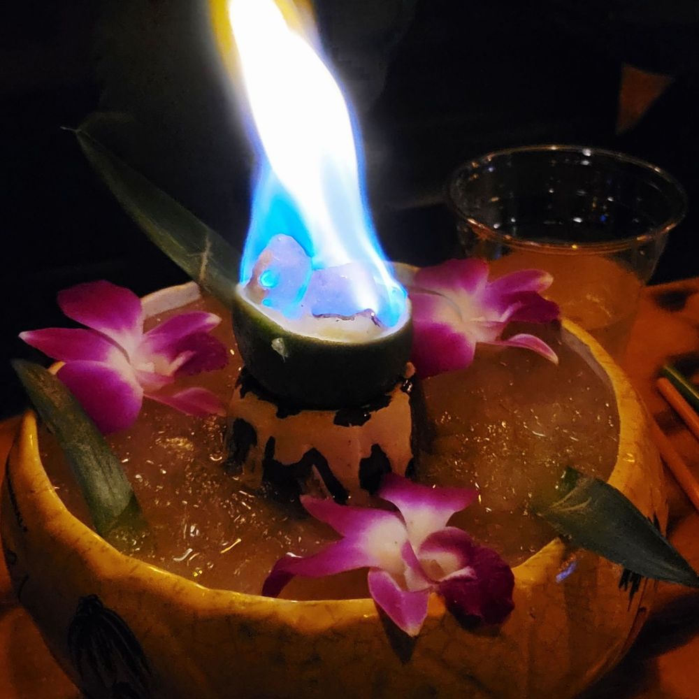 Stowaway - Don Q Punch Bowl $38.00 (06/27/26). @StowawayTiki #Tustin #OrangeCounty #Tiki #Cocktails #Pupus #IslandLiving - Tiki Bars Near Me - Tustin, California