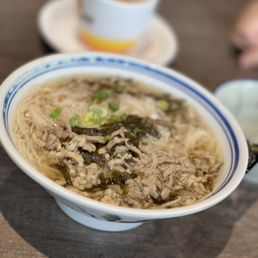 a bowl of soup on a table