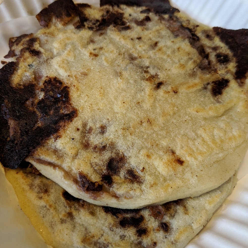 El Patio - Pupusas Revuelta (w/ corn flour): cheese, pork, beans - Latin American Near Me - Seattle, Washington El Patio - Pupusas Revuelta (w/ corn flour): cheese, pork, beans - Latin American Near Me - Seattle, Washington