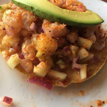 Cabanna - My favorite tostada de camaron i asked for a bit more spicy and they came through . That shit tasted like aguachile it was bomb tho . - Seafood Near Me - Tijuana, BCN