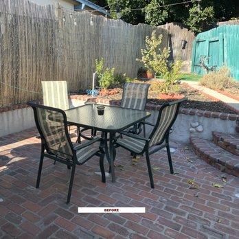 Happy Days Landscaping - Backyard before - with patio table. - Irrigation Near Me Happy Days Landscaping - Backyard before - with patio table. - Irrigation Near Me