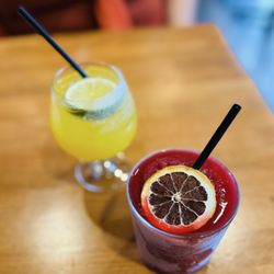 Hank's Oyster Bar, Old Town - Razmatazz raspberry lemonade vodka slushie & mango ginger mocktail.