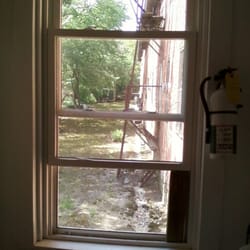 The Mill at Shady Lea - The bathroom window, looking out the back towards the strip of land by the river.