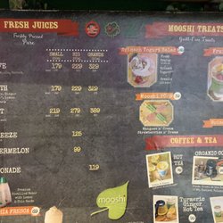 Mooshi Green Bar - Menu