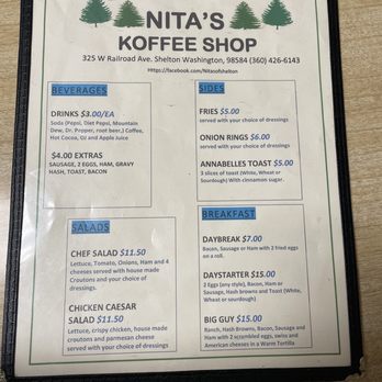 Nita's - Menu - Breakfast & Brunch Near Me - Shelton, Washington Nita's - Menu - Breakfast & Brunch Near Me - Shelton, Washington