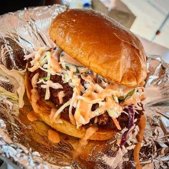 The Wing Man - a hamburger with coleslaw and slaw - Chicken Wings Near Me - Los Angeles, California
