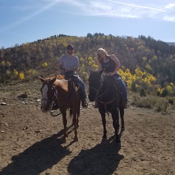 Bearcat Stables - Us on our horses, Myles and Tony. - Horseback Riding Near Me - Edwards, Colorado