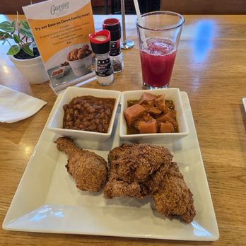 Georgia's Restaurant - Fried chicken with baked beans and yams - Soul Food Near Me - Irvine, California Georgia's Restaurant - Fried chicken with baked beans and yams - Soul Food Near Me - Irvine, California