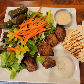 Sotta - Filet Mignon plate w/salad and 1 side (grape leaves) - Mediterranean Near Me - Burbank, California Sotta - Filet Mignon plate w/salad and 1 side (grape leaves) - Mediterranean Near Me - Burbank, California