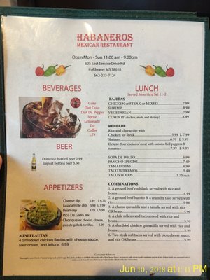 Menu photo 6 Habaneros Coldwater, MS