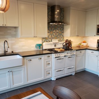 Rudd Kitchen and Bath - Our funky backsplash to compliment our renovated wedgewood. We kind of built the new kitchen around our old stove. - General Contractors Near Me - San Francisco, California Rudd Kitchen and Bath - Our funky backsplash to compliment our renovated wedgewood. We kind of built the new kitchen around our old stove. - General Contractors Near Me - San Francisco, California