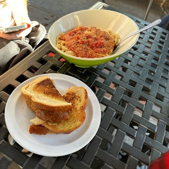 The Great Grill - Spaghetti with Marinara Sauce and Parmesan Cheese Garlic Bread - Diners Near Me - Burbank, California The Great Grill - Spaghetti with Marinara Sauce and Parmesan Cheese Garlic Bread - Diners Near Me - Burbank, California