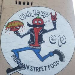 Lick It Up - Downtown El Paso - Logo on the side of Monarch, letting you know that amazing vegan food is just 20 ft away