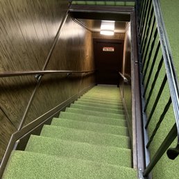 Stairs up to the bathroom. Stairs up to the bathroom.