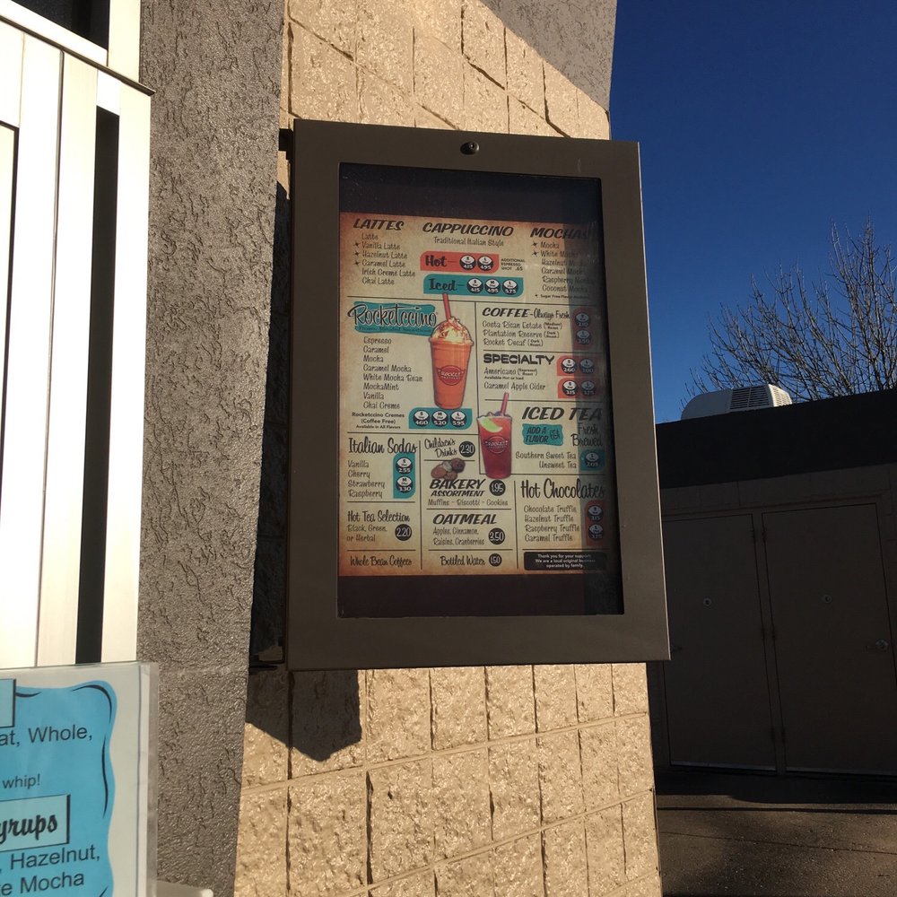 a menu on the wall