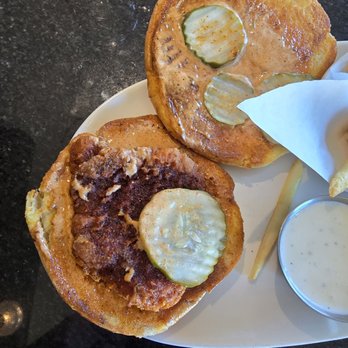 Coach's Tavern - This was my Nashville spicey chicken sandwich. They took it back and brought one that actually fit the bun. - Sports Bars Near Me - Palmdale, California