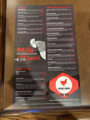 Menu photo 1 Red Hen Taphouse Dilworth, MN Menu photo 1 Red Hen Taphouse Dilworth, MN