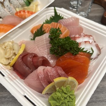 Bene Sushi - Deluxe Sashimi Platter $50.
Yes, a Platter in a styrofoam box! - Japanese Near Me - West Vancouver, British Columbia Bene Sushi - Deluxe Sashimi Platter $50.
Yes, a Platter in a styrofoam box! - Japanese Near Me - West Vancouver, British Columbia