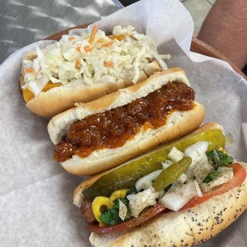 Hot Dog Hut - Top to bottom: Carolina, Hut, Chicago - Hot Dogs Near Me - Jacksonville Beach, Florida