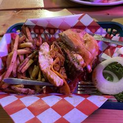Seven Devils Bar & Steakhouse - Rodeo Burger, so good!