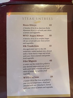 Menu photo 1 The Virginian Restaurant Buffalo, WY Menu photo 1 The Virginian Restaurant Buffalo, WY