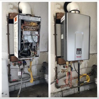 Westside Plumbing & Drains - Before & After tankless water heater swap out. Hard piped and gas sediment trap re do. - Plumbing Near Me Westside Plumbing & Drains - Before & After tankless water heater swap out. Hard piped and gas sediment trap re do. - Plumbing Near Me