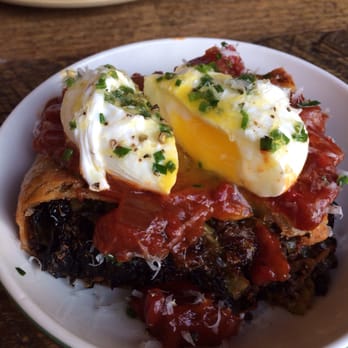 La Brasa - Collard green/quinoa pie with farm egg and piperade - excellent - Mexican Near Me - Somerville, Massachusetts