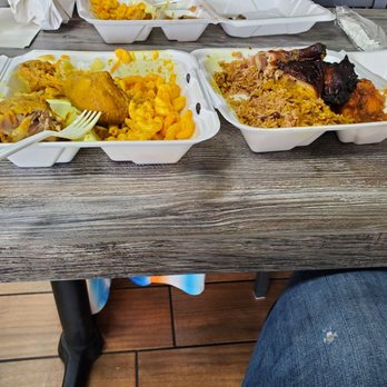 MP Island Cafe - Curry chicken with peas n rice. Jerk chicken with yams and cabbage. - Soul Food Near Me - Norfolk, Virginia