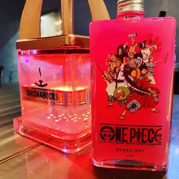 Boba Bear - Shimmering Pink Lemonade in One Piece glass flask ($15) - Hookah Bars Near Me - Rowland Heights, California