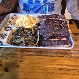 Collard Greens, Mac & Cheese, and a full rack of Ribs. Collard Greens, Mac & Cheese, and a full rack of Ribs.