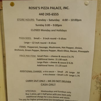 Rosie's Pizza Palace - Pizza Near Me - Lorain, Ohio Rosie's Pizza Palace - Pizza Near Me - Lorain, Ohio