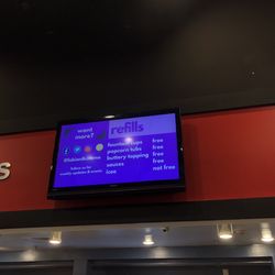 Fabian 8 Cinema - Rules for refills: sodas, popcorn tubs (large/souvenir), bitter & sauces are all w/ free refills, ICEEs/slushees are not. (11/9/2018)