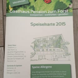 Zum Forst - Speisekarte