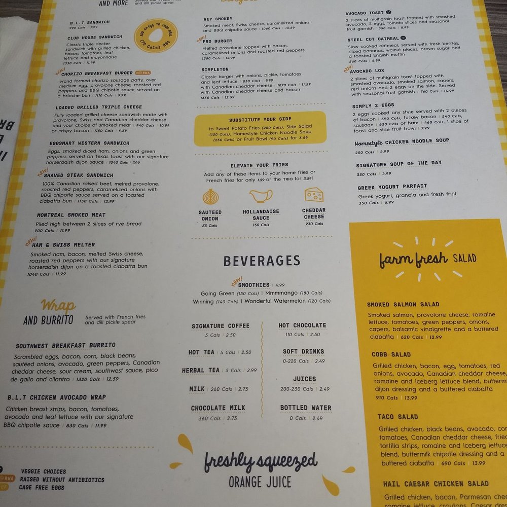 Eggsmart - Menu - side 2 - Breakfast & Brunch Near Me - Toronto, Ontario Eggsmart - Menu - side 2 - Breakfast & Brunch Near Me - Toronto, Ontario