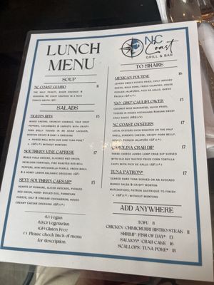 Menu photo 1 NC Coast Grill & Bar Kitty Hawk, NC Menu photo 1 NC Coast Grill & Bar Kitty Hawk, NC