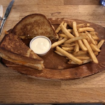 Macubana - buffalo chicken grilled cheese and fries :) - Coffee & Tea Near Me - Ames, Iowa