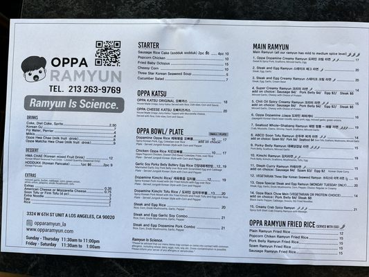 Menu photo 5 Oppa Ramyun Los Angeles, CA