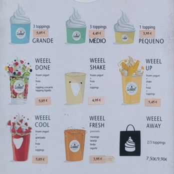 Weeel Frozen Yogurt - Menu - Ice Cream & Frozen Yogurt Near Me - Porto, 13