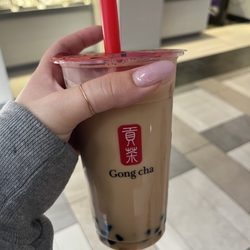 Black milk tea with boba