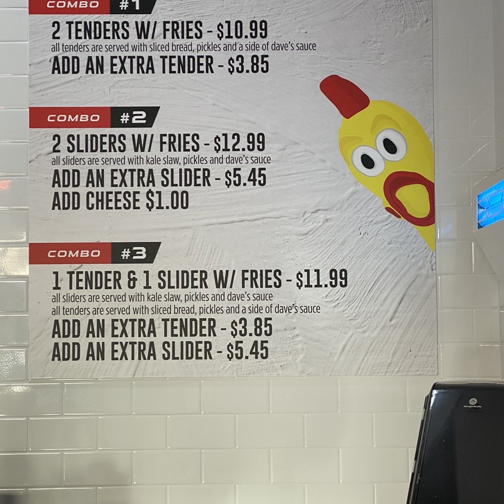 Dave's Hot Chicken - Menu - Chicken Shop Near Me - Tualatin, Oregon Dave's Hot Chicken - Menu - Chicken Shop Near Me - Tualatin, Oregon