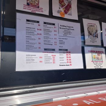 Redding Taqueria - a menu on a window - Mexican Near Me Redding Taqueria - a menu on a window - Mexican Near Me