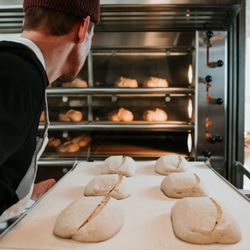 BReD - Organic Sourdough - Ed loads the oven with sourdough