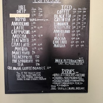 Colonial Cafe - Coffee drinks menu - Cafes Near Me - Mount Holly, New Jersey