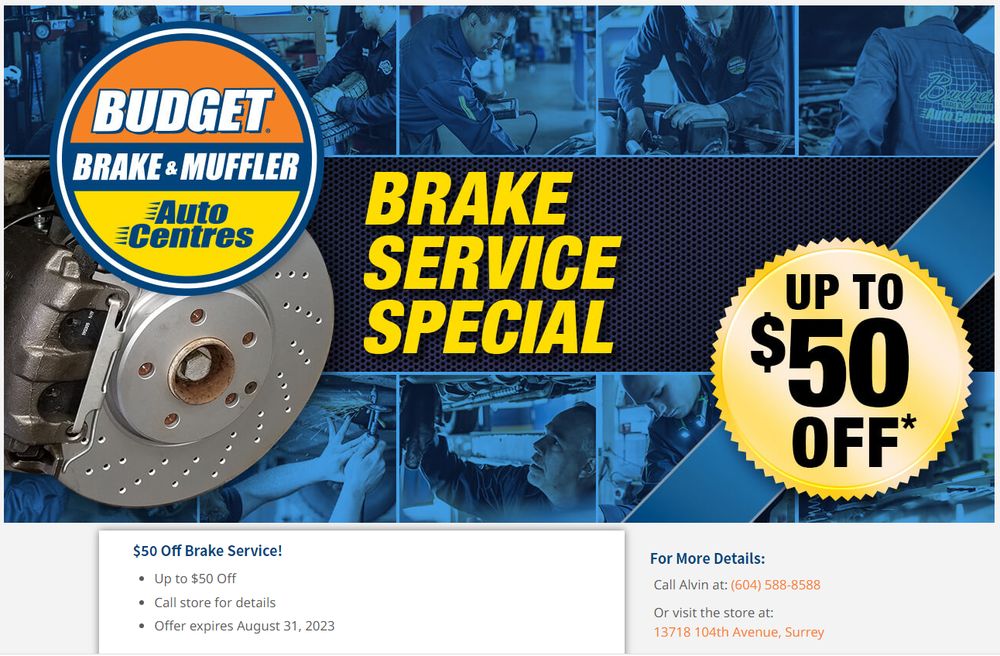 BUDGET BRAKE & MUFFLER AUTO CENTRES SURREY Updated August 2024 13