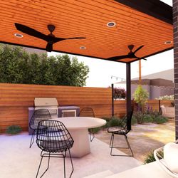 Terra Dura Landscapes - 3D Landscape Rendering of Aluminum pergola in South Austin Home- 78704